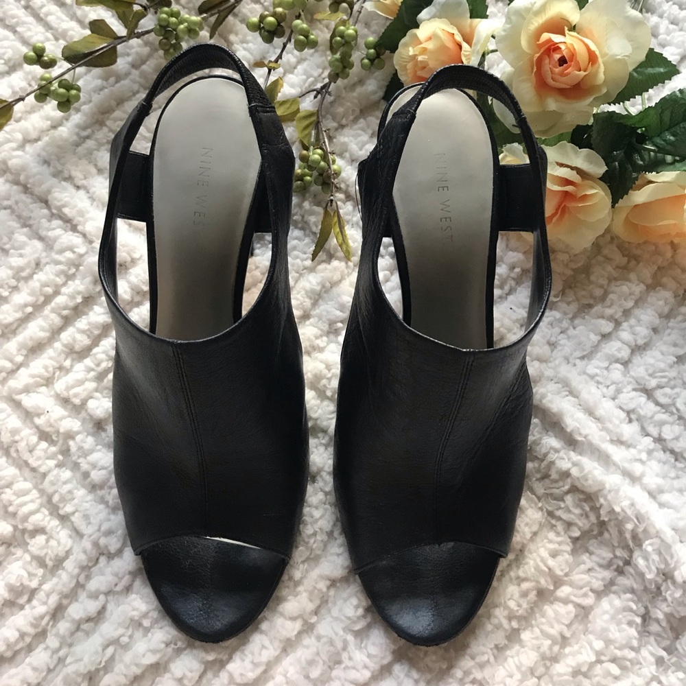Black Open Toe Pump